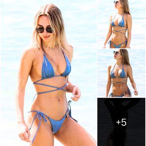 Kimberley Garner Flaunts Her Figure In A Striking Blue String Bikini While Enjoying The Beaches