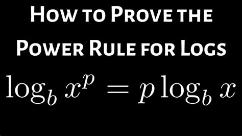 How To Prove The Power Rule For Logarithms Youtube