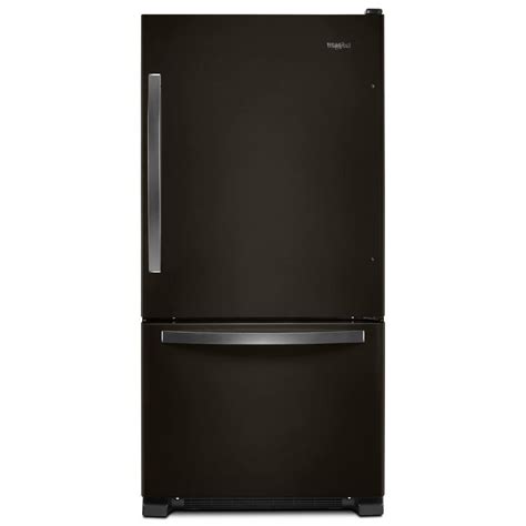 whirlpool 22 cu ft bottom freezer refrigerator in fingerprint resistant black stainless