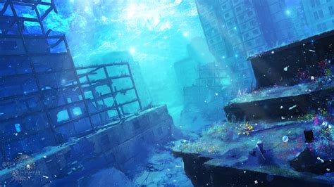 Anime Underwater Wallpaper Resolution2133x1200 Id1334608