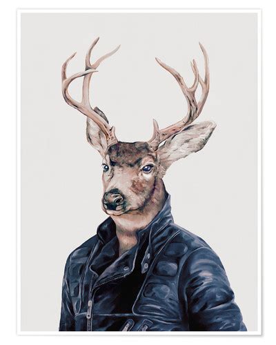 Deer Print By Animal Crew Posterlounge