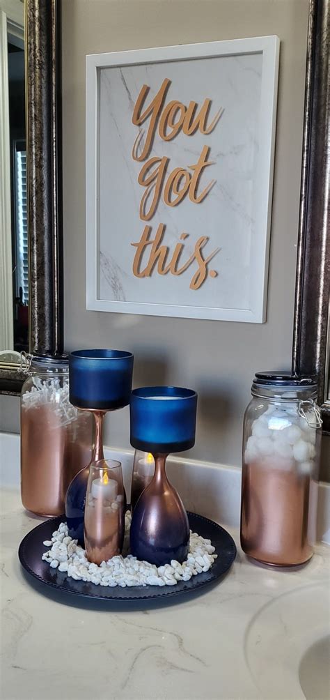 20 Rose Gold And Navy Blue Decor Pimphomee