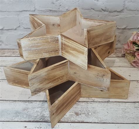 Set Of 3 Wooden Rustic Star Trays The Loft