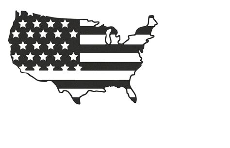 16 To 36 United States Of America Outline Flag Etsy