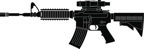 M4 Carbine Assault Rifle Vector Stock Illustration Download Image Now