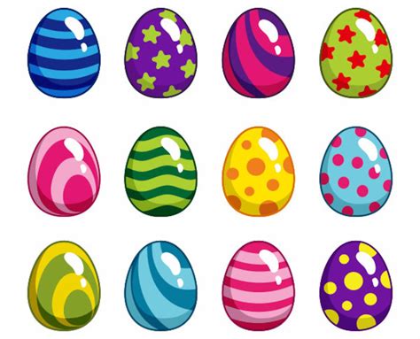 Bright Cute Easter Eggs Digital Clip Art Instant Download Etsy