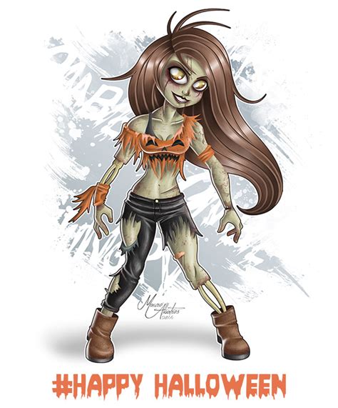 Zombie Girl Halloween By Mauroalbatros On Deviantart