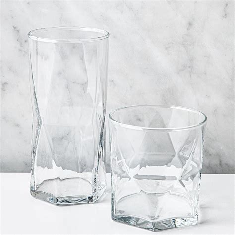 Libbey Rhombus Drinking Glass Combo Set Of 16 Clear Kitchen Stuff Plus