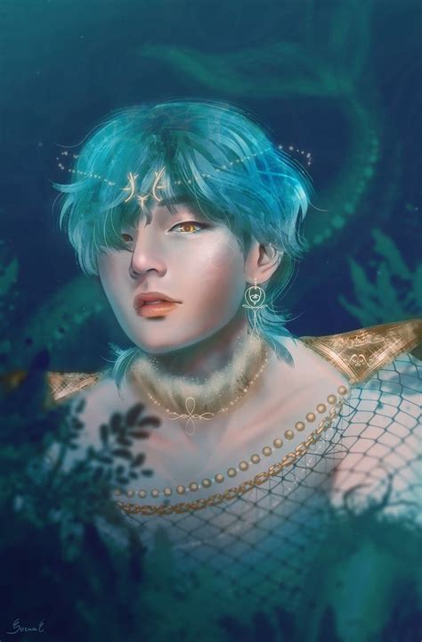 V ~ Merman By Serenyan On Deviantart Taehyung Fanart