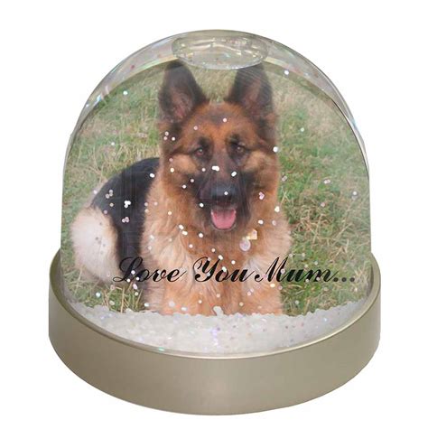 Promotional German Shepherd Love You Mum Snow Globe Photo Waterball
