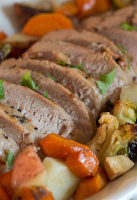 Keep turning them with tongs so that they don't stick. one-pan-roasted-pork-an-vegetables | Pork roast, Roast, Pork