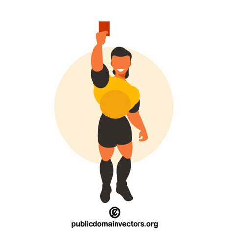 Football Referee Showing A Red Card Public Domain Vectors