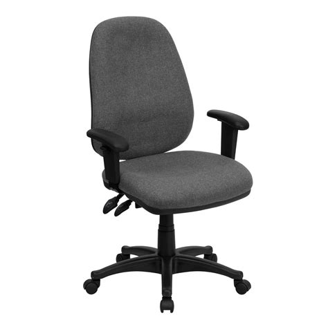 Full 360 degrees of swivel rotation enable dynamic movement. High Back Gray Fabric Ergonomic Computer Chair with Height ...
