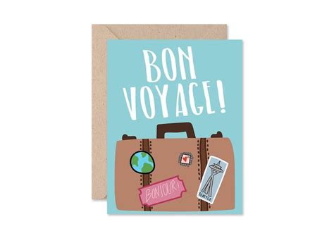 Send Them Your Well Wishes With This Bon Voyage Card Features A Hand