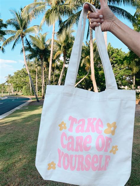 take care of yourself tote bag design aesthetic in 2021 tote bag tote bag design bags designer