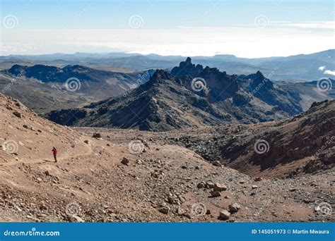 Volcanic Rock Formations At Mount Kenya Stock Image Image Of