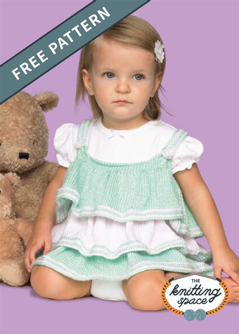 Baby Ruffles Knitted Dress Free Knitting Pattern