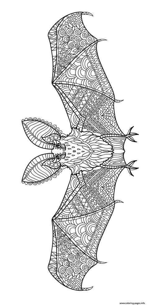 halloween adult bat flying coloring pages printable