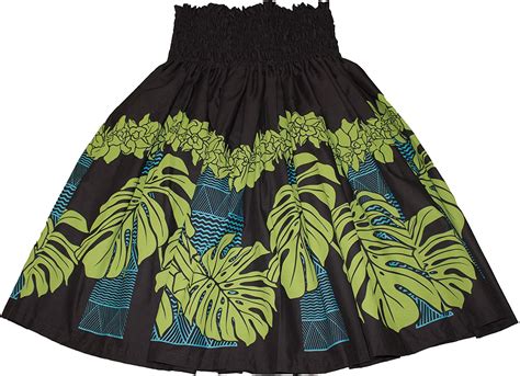 Hawaiian Pa U Hula Skirt Hawaii Print For Womens Black Green At