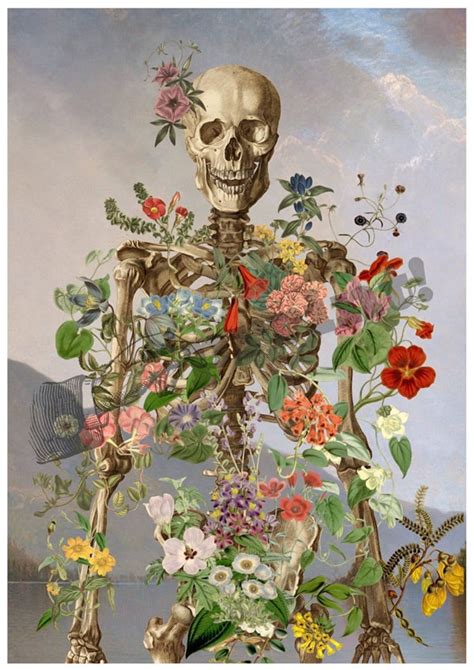 Wall Art Flower Skeleton Human Skeleton Art Anatomy Illustration Anatomical Decor