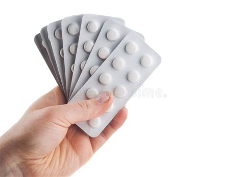 Woman Holding Pack Of Pills Stock Photo Image Of Drugs Healthy 31001154