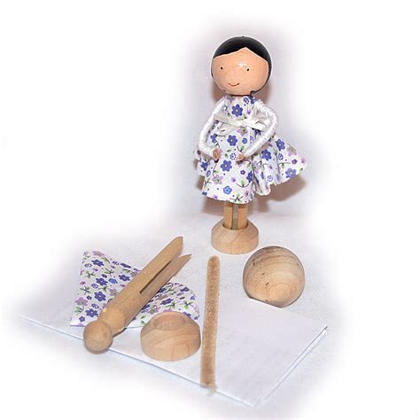 Childrens Clothespin Doll Kit Free Postage To Uk By Troodlecraft