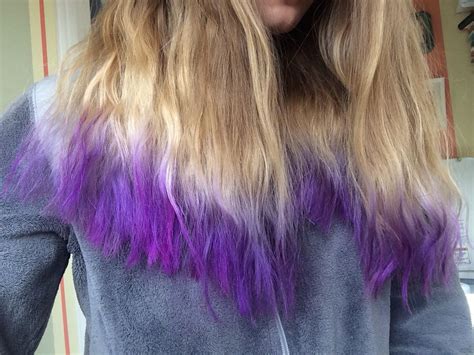 Blonde Ombre Purple Dip Dye Hair Pastel Dyed Hair Pastel Dip Dye