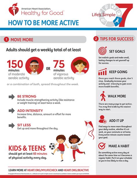 Lifes Simple 7 Move More Be Active Infographic American Heart