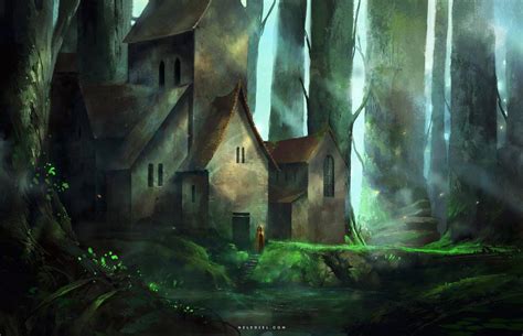 Mansion In The Forest By Nele Diel Fantasy Art Landscapes Mansions