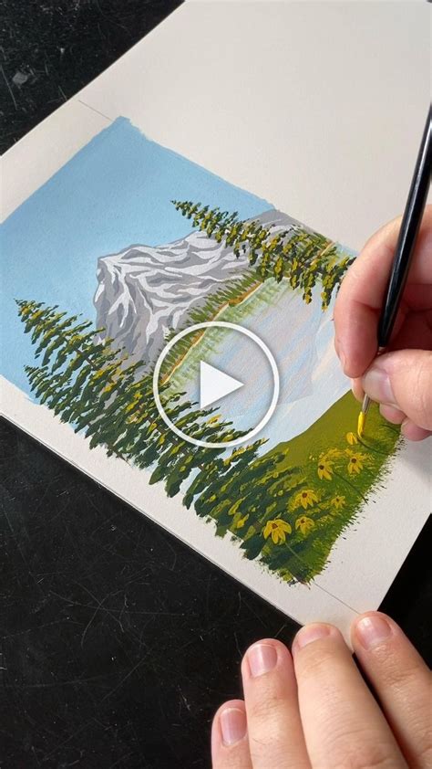 Easy Bob Ross Like Landscape Painting With Gouache By Philip Boelter