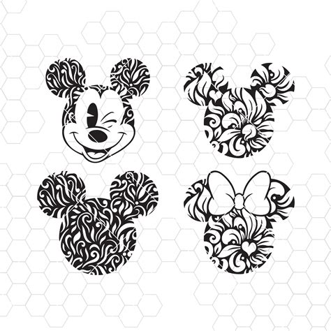 Mickey Mouse Svg Minnie Mickey Head Svg Minnie Bow Floral Disney