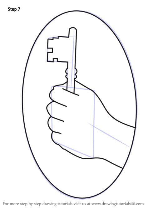 A hand drawn in the style of. Learn How to Draw Hand Holding a Key (Everyday Objects ...