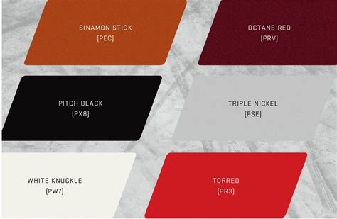 Old Dodge Charger Color Chart