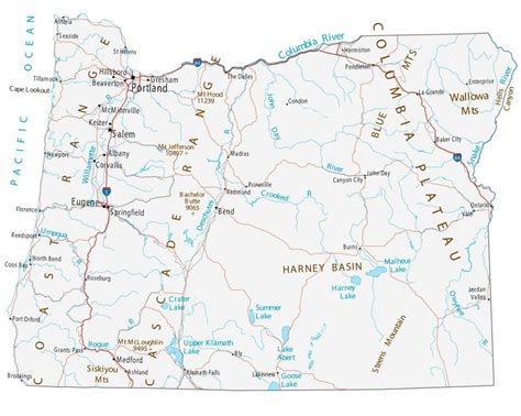 Map Of Oregon Cities And Roads Gis Geography