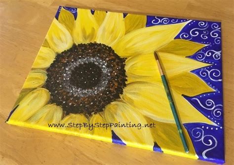 How To Paint A Sunflower Step By Step Painting Tutorial Sunflower
