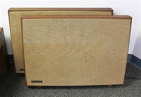 Vintage Pair 1960s Flat Panel Speakers Orthophase