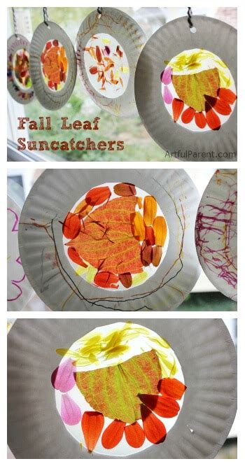Autumn Suncatchers Kids Crafts With Fall Leaves