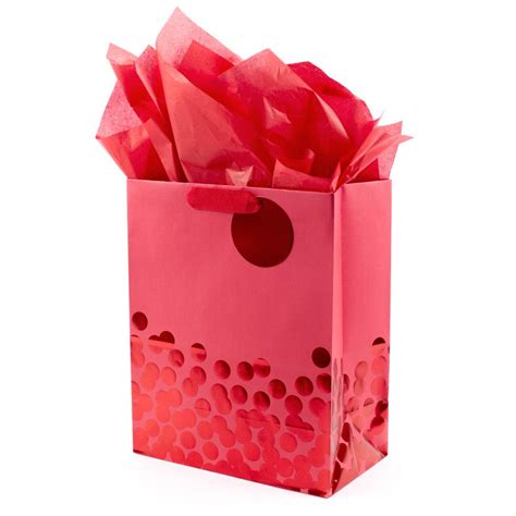 Hallmark Large T Bag With Tissue Paper Red Dots 59 Shop Party