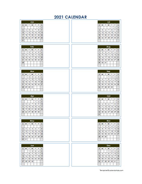 Additionally, all of these layouts are. 2021 Blank Yearly Calendar Template Vertical Design - Free Printable Templates