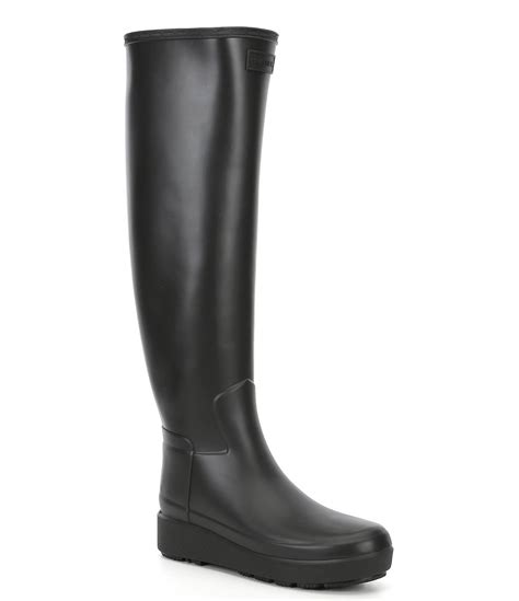 hunter refined slim fit creeper over the knee rain boots dillard s rubber boots fashion