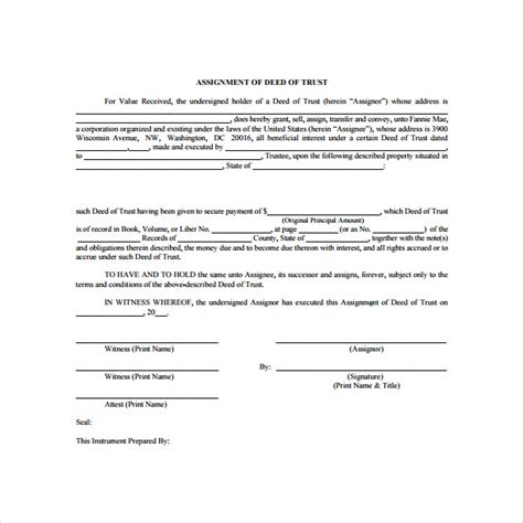 8 Deed Of Trust Forms To Download Sample Templates
