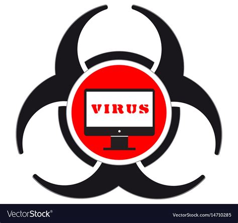Virus Pc Icon Royalty Free Vector Image Vectorstock