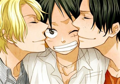 Sabo Luffy Ace Kiss One Piece Images One Piece Anime Ace And Luffy