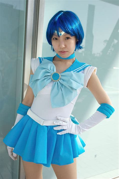 Bishoujo Senshi Sailor Moon Blue Hair Chi Cosplay Elbow Gloves Gloves Mizuno Ami Pantyhose