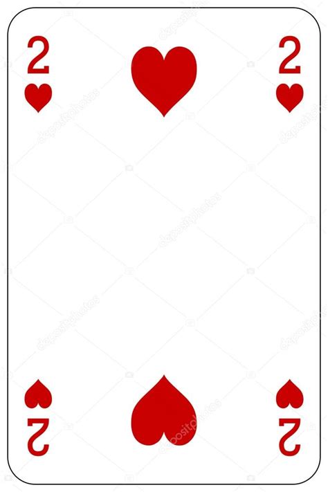 A classic playing card deck has 52 cards, 4 colours : Poker playing card 2 heart — Stock Vector © PandaWild #83316640