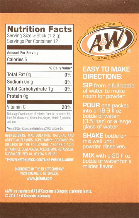 Oz Aw Root Beer Nutrition Facts Nutrition Pics