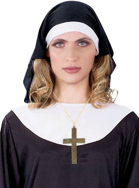Nun Headpiece And Collar Kit Black And White Nun Costume Accessory Set