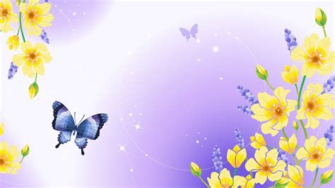 Maybe you would like to learn more about one of these? Purple butterfly and yellow flowers in a drawing