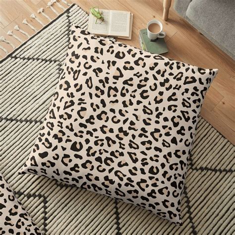 Neutral Leopard Print Floor Pillow By Socialrush Floor Pillows