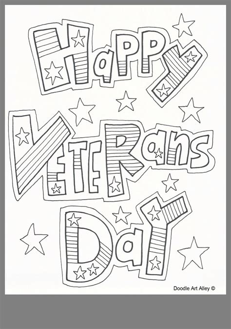 Veterans Day Thank You Coloring Page Sketch Coloring Page